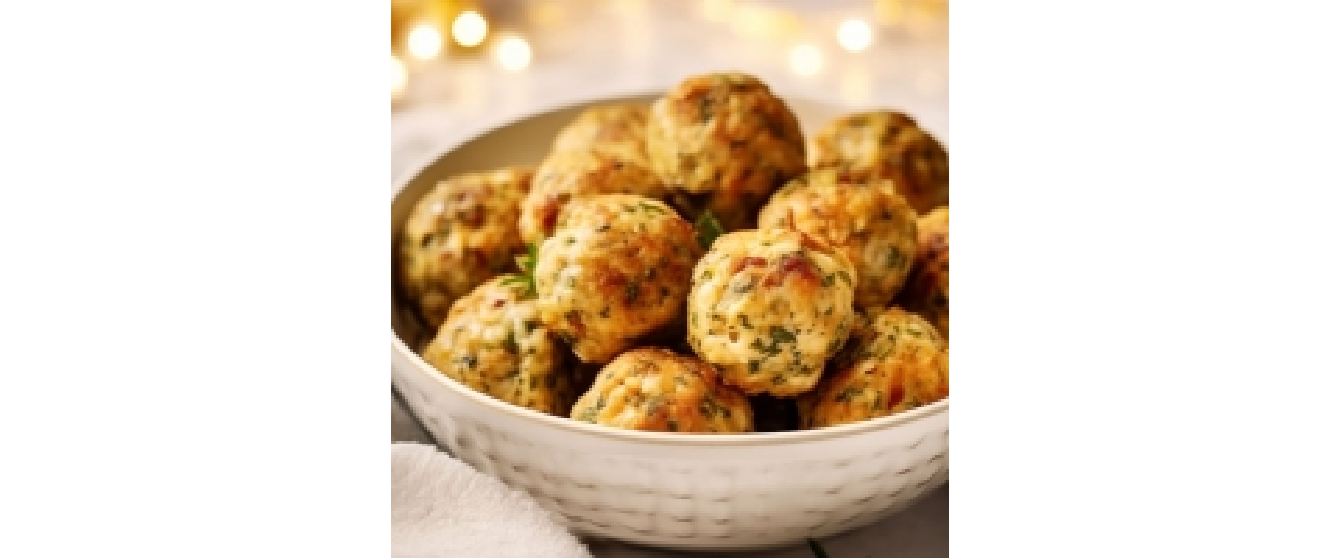 Special Recipe Stuffing & Sausage Balls with Tangy Cranberry Dipping Sauce + Zinfandel